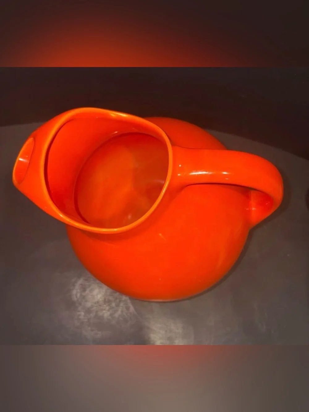 Homer Laughlin Bright Orange Round Pitcher- Vintage